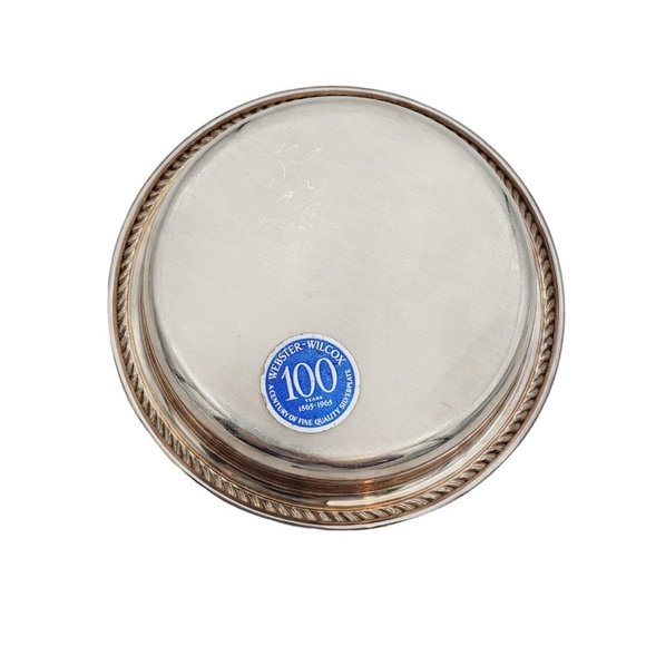VTG Webster Wilcox Fine Quality Silverplate Bowl 6" W 1" T Key Dish 100 yr Anniv - Picture 3 of 6